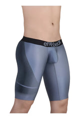 Gray-black ergo wear ew1609 max se athletic shorts with a black waistband made from stretchy mesh and smooth fabric