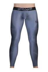 Gray-black ergo wear ew1610 max se athletic compression leggings with black waistband and mesh thigh paneling