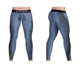 Gray black ergo wear ew1610 max se ergonomic compression leggings with textured panels and branded waistband