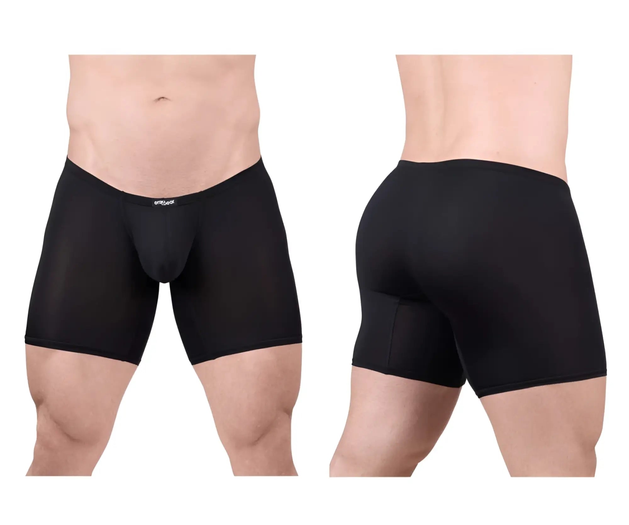Black ergoWear ew1702 x4d boxer briefs with smooth form-fitting fabric and subtle logo on waistband