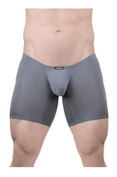 ErgoWear ew1706 x4d gray men’s boxer briefs with snug form-fitting design and visible brand tag at waistband