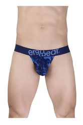 Ergo wear ew1719 max se camo blue bikini briefs with blue camouflage pattern and navy waistband branding