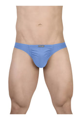 Ergowear ew1730 feel gr8 light blue cotton thongs with a ruched front and small black brand tag on the waistband