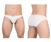 White mens briefs ergo wear ew1735 feel gr8 cotton bikini with smooth fit and subtle waistband branding in white