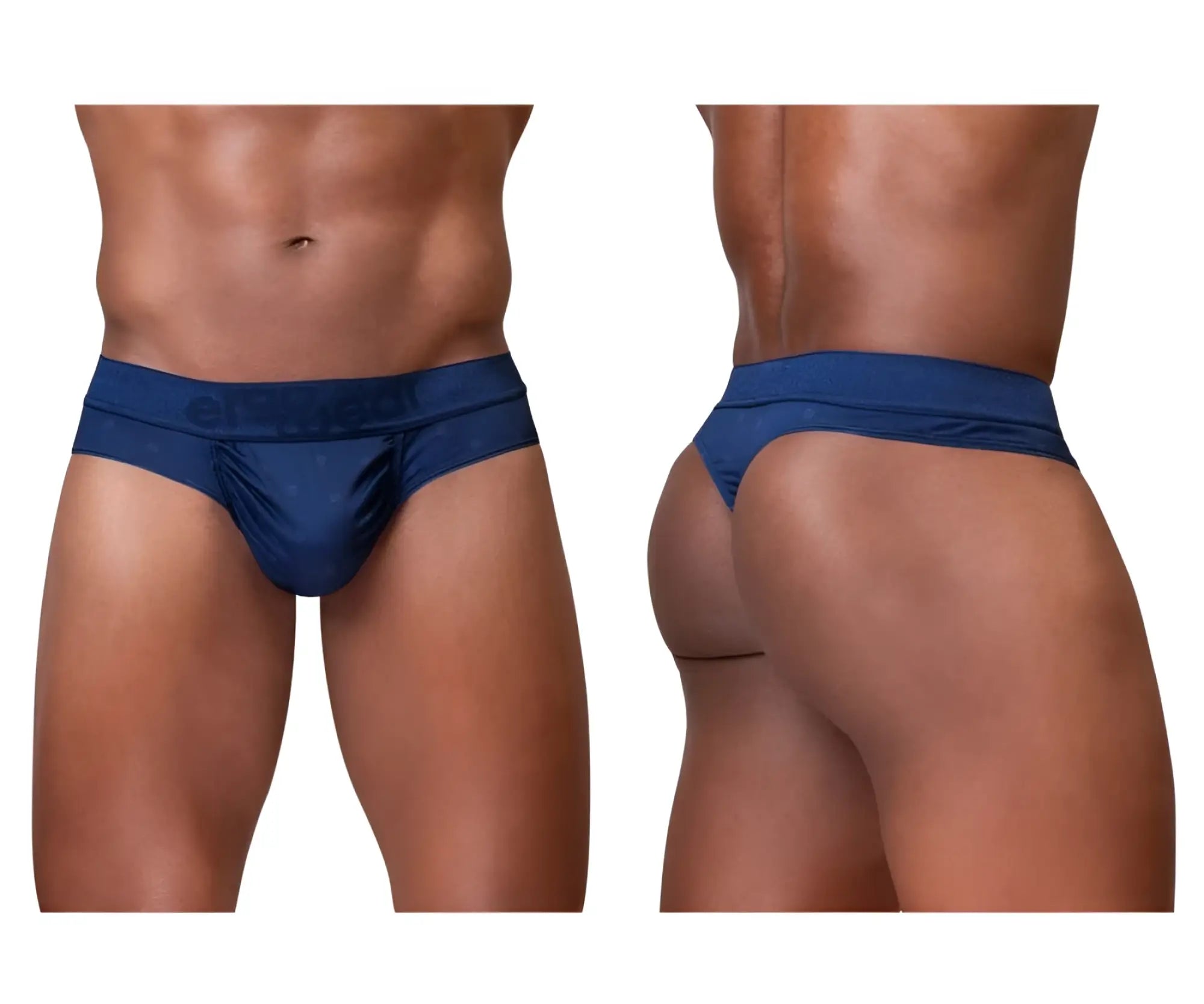 Navy blue men’s briefs ErgoWear EW1750 FEEL SE with subtle textured pattern and elastic waistband front view