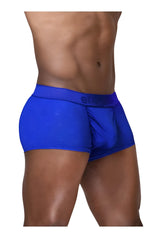 Bright blue ergowear ew1756 feel se trunks with subtle pattern and elastic waistband featuring brand name