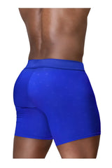 Vibrant royal blue ergoWear EW1757 feel SE men’s boxer briefs with subtle textured pattern and elastic waistband