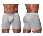 Light gray ergoWear EW1761 FEEL SE men’s boxer briefs with subtle textured fabric and elegance logo waistband