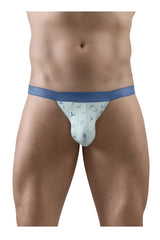 Ergowear ew1777 slk se bikini briefs in light blue patterned fabric with solid blue waistband for comfortable fit