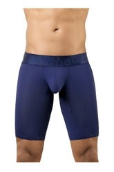 Navy blue ergo wear ew1781 max bold men’s boxer briefs with embossed cage waistband for athletic use