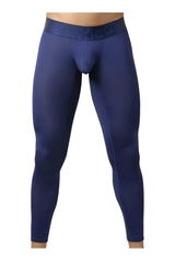 Navy blue ergo wear ew1782 max bold men’s compression tights with embossed branding on elastic waistband