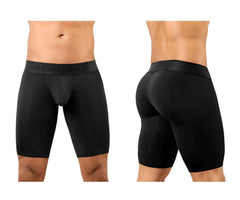 Black ergo wear ew1783 max bold athletic compression shorts with snug fit and logo on waistband