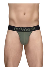 Olive green ergonomic briefs with black waistband and ergo wear logo in gray from ergowear ew1786 max flow bikini collection