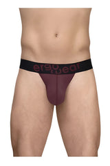 ErgoWear ew1793 max flow g-string in burgundy maroon with ergonomic fit and black waistband featuring ergo wear logo