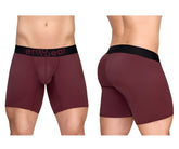 Maroon ergo wear max flow boxer briefs with black waistband ergonomic design for comfort and support