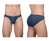 Dark blue sheer mesh ErgoWear EW1798 X4D SE bikini briefs with smooth waistband for comfortable wear