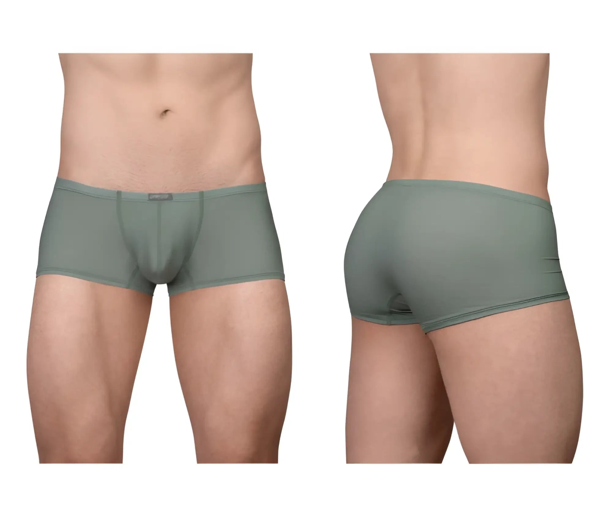 Mens ergo wear ew1803 x4d se trunks in olive green with smooth stretchy fabric and subtle waistband brand tag