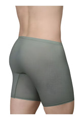 A pair of olive green ergoWear ew1804 x4d se boxer briefs with seamless construction and subtle textured pattern