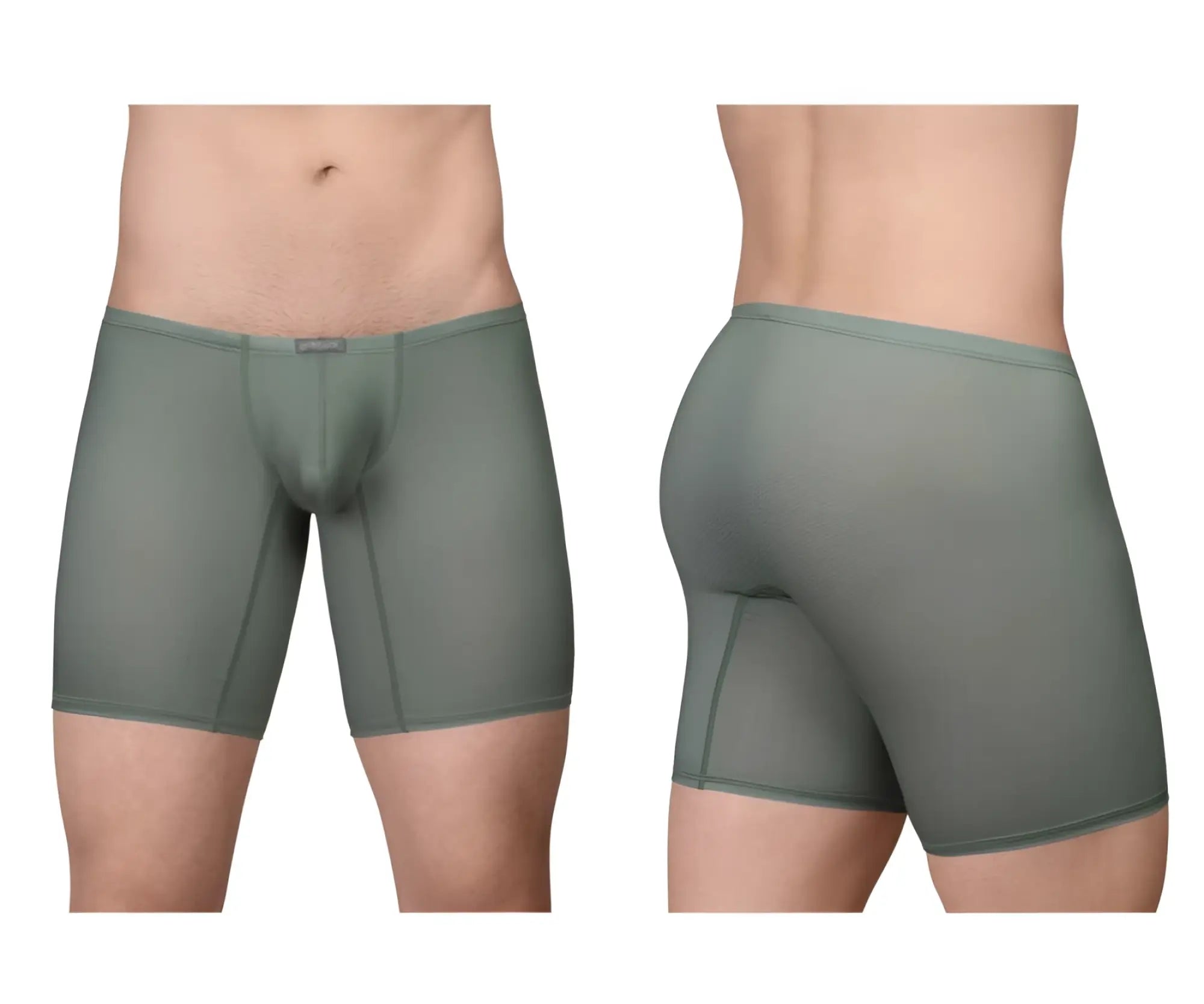 Olive green ergoWear EW1804 X4D SE seamless boxer briefs with contoured design and reinforced stitching