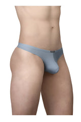 A sleek light gray ergo wear ew1805 x4d se thong with smooth form fitting design and subtle waistband branding