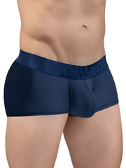 Navy blue men’s briefs with matching elastic waistband embossed with leroy and dean logo in ergoWear ew1814 max bold