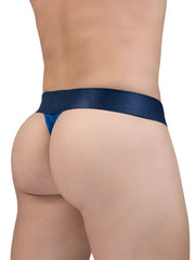 Navy blue denim thong with subtle textured finish front view from ergowear ew1816 max bold se g-string mid blue