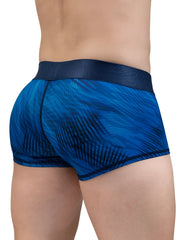 ErgoWear ew1818 max bold se trunks in mid blue with blue pattern and dark blue elastic waistband for men