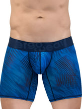 Blue patterned ergo wear ew1819 max bold se boxer briefs with dark blue aerogear waistband in mid blue color