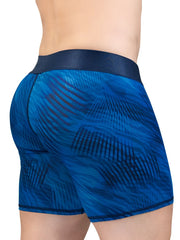 Ergowear ew1819 max bold se mid blue patterned men’s boxer briefs with dark blue elastic waistband