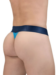 Navy blue denim thong with vibrant turquoise inner lining from ergowear ew1820 max bold se g-string color river blue