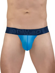 Blue sheer mesh briefs with a dark blue elastic waistband featuring the ergogear logo from ergowear ew1820 max bold