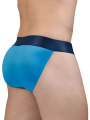 Ergowear ew1821 max bold se bikini athletic briefs in river blue with a dark navy elastic waistband for active wear