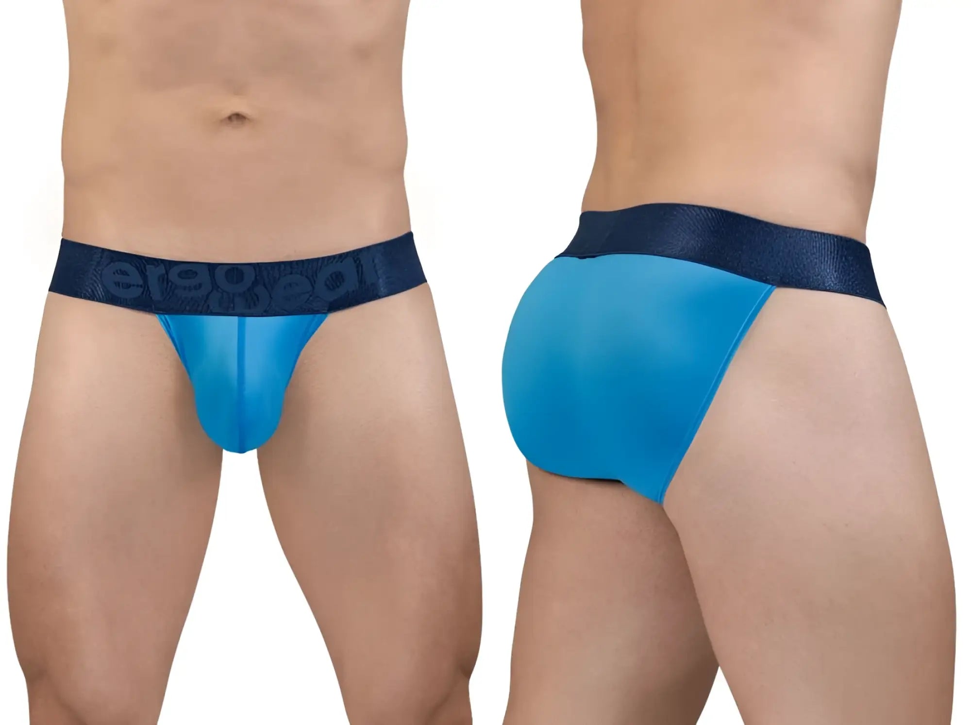ErgoWear ew1821 max bold se bikini briefs in river blue mesh with dark blue erso logo waistband