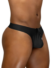 Black ergowear ew1830 x4d swim thong with drawstring and zipper closure designed for comfort and secure fit