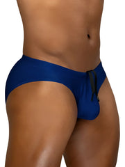 Blue indigo ergo wear ew1833 x4d sw swim bikini briefs with black drawstring made for athletic use