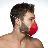 Red face mask with white elastic straps es collection mask up face mask red ac085 size one size