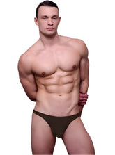 Dark olive green fizx rio rayon plus pouch briefs with sleek minimalist design and pouch support