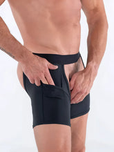 Black fk sport cache chaps athletic briefs with sleek form-fitting design and distinctive side pocket