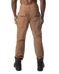 Tan forge pant cargo pants with multiple pockets and durable fabric finish for rugged use