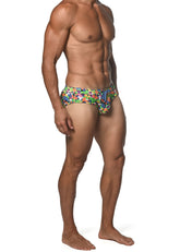 FRÜHLINGSGRÜN ABSTRAKT FREESTYLE BADEHOSE