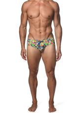 FRÜHLINGSGRÜN ABSTRAKT FREESTYLE BADEHOSE