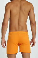 Orange ribbed swim trunks fusion yoga short in sun orange designed for comfortable water and beach activities