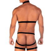 Black leather harness gigo 2 fetiche with adjustable straps and metal buckles designed for fetish wear
