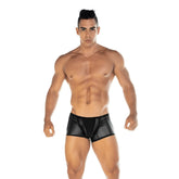 Black shiny faux leather briefs gigo 2 fetiche black trunk with sleek trunk design for stylish wear