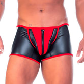 Gigo 2 fetiche red zipper trunk black and red latex briefs with central front zipper for fetish wear