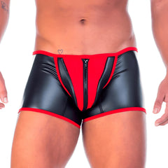 Gigo 2 fetiche red zipper trunk black and red latex briefs with central front zipper for fetish wear