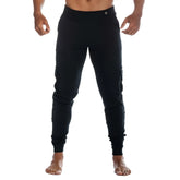Black gigo cargo sportpants with elastic cuffs and side pockets for comfortable casual wear