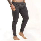 Dark gray pinstripe thermal gigo casual sportpants with snug tapered fit and ribbed cuffs for comfortable wear