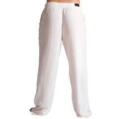 Cream-colored Gigo Chalis beige pants with elastic waistband made of soft flowing fabric for comfortable wear