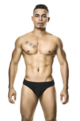 Black gigo classic seamless briefs underwear g string size l showing simple smooth fabric design
